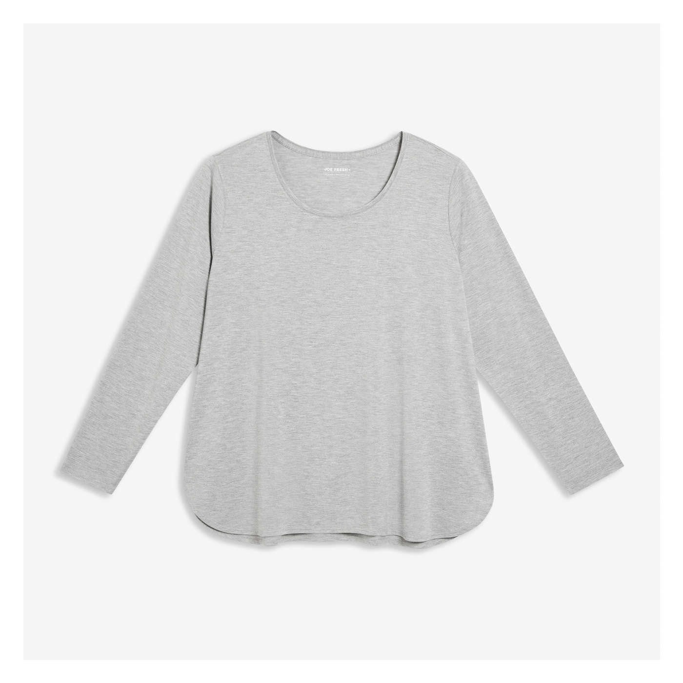 Relaxed-Fit Long Sleeve in Light Grey Mix from Joe Fresh Relaxed-Fit Long Sleeve in Light Grey Mix from Joe Fresh